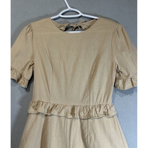 Nasty Gal Backless Romper Womens Size 6 We’ll Back It Ruffle Brown Boho Beachy - Picture 6 of 10